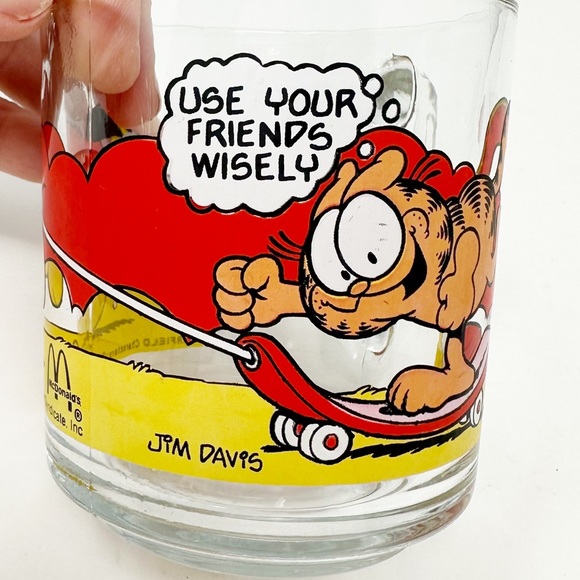 Vintage 1978 McDonald's Garfield‎ Graphics Glass Mug Set - Picture 6 of 14